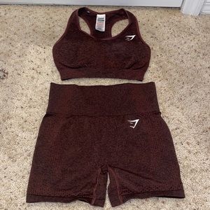 Brown Gymshark vital seamless set